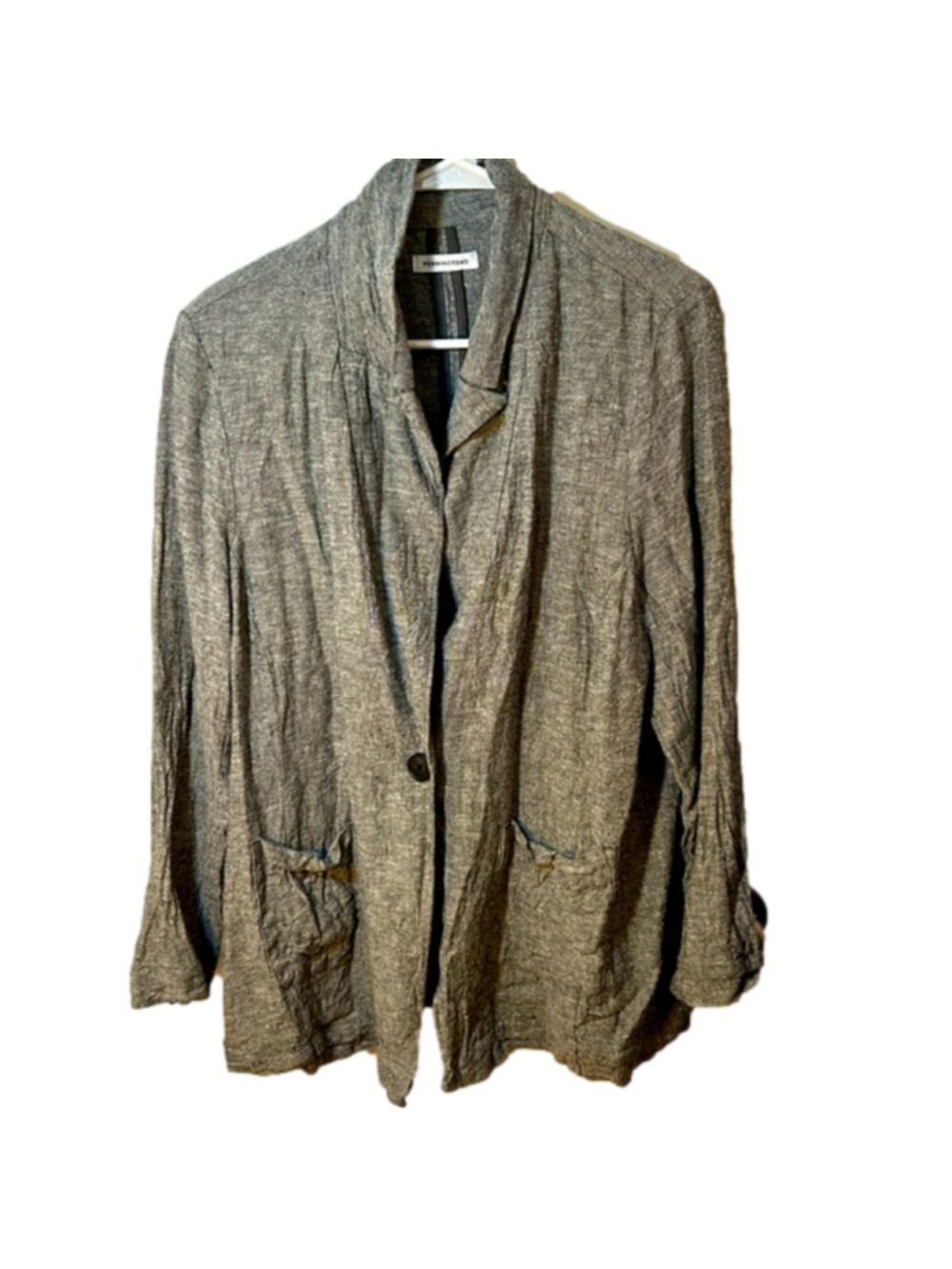 Penningtons Size 16 Linen Blend Blazer – Women's Lagenlook Button-Up Jacket